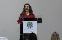 Presidente do TRT8 desembargadora Pastora Leal fazendo a abertura da 1ª Semana da Responsabilidade Socioambiental