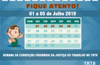 oitavindo ao lado do calendário com as informações da correição.
