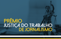 Símbolo da Justiça com o nome: prêmio justiça do trabalho de jornalismo