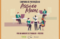 Arte da campanha mostrando pessoas no ambiente de trabalho