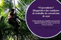 Homem subindo no pé de açai que divulga a obra O peconheiro