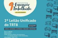 Arte do segundo leilão unificado na cor azul