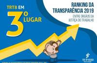 Arte em fundo azul em que o Oitavinho carrega seta destacando o 3º lugar em letra amarela.
