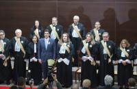 Foto: Desembargadores do Trabalho com o governador Helder Barbalho na abertura da solenidade de entrega da medalha.