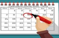 A foto mostra um calendário com uma marcação em vermelho no dia 10