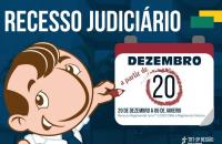 Mascote da Justiça do Trabalho informando o inicio do Prazo do recesso.