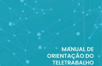 fundo azul ilustrando a capa do Manual de Orientações de Teletrabalho do TRT8