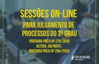 ARTE: Imagem do tribunal pleno desfocada e em cima as informações da portaria.