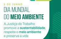 arte verde e branca escrito "5 de junho Dia Mundial do Meio Ambiente"