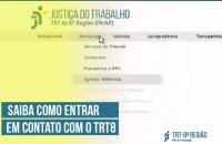 Arte com degradê em amarelo e branco, mostrando o menu localizado na página principal do Portal do TRT8. Informações do texto.