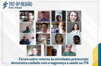 Arte em branco com capturas de tela de cada participantes do fórum. 