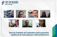 ARTE: Fundo branco com 7 fotos dos participantes da audiência