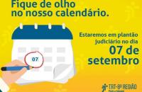 Arte de um calendário com data circulada, sugerindo o feriado do dia 07 de setembro.