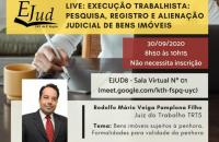 ARTE: Cores vinho branco e amarelo com a foto do palestrante e informações sobre a live