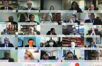 Foto: print da vídeo conferência com fotos dos participantes.