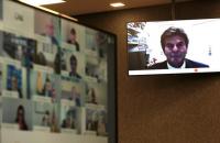 Foto da videoconferência da posse do ministro do STF
