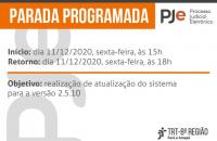 ARTE: Fundo branco com letras em cinza sobre a parada programa do pje, logo do trt8 no canto inferior direito