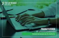 Arte padrão com os números da produtividade da semana de 25/01 a 31/01