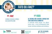 Arte com fundo branco. Logo com Oitavinho. Fato ou Fake em evidência. Logos do TRT8 e Todos pelas Vacinas.