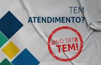 arte em fundo branco com ilustração que mostra marca de carimbo em vermelho escrito: TRT8 Tem!