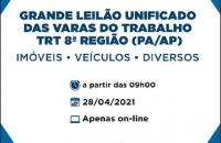Card com aviso sobre o leilão contendo as principais informações.