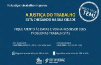 Arte com informações sobre o atendimento do TRT 8 