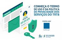 Arte de divulgação a política de Privacidade do TRT8