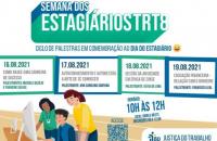 Banner com as informações do Ciclo de Palestrs em comemoração ao Dia do Estagiário