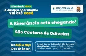 arte gráfica nas cores azul e branca com as informações da itinerância
