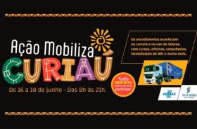 ParaTodosVerem: Arte gráfica na cor com fundo preto. No card, o texto: Ação mobiliza Cariaú. De 16 a 18 de junho - Das 8h às 22h