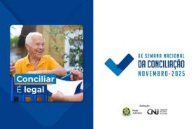 #ParaTodosVerem: arte gráfica nas cores azul e branco. Do lado esquerdo a imagem de um homem com o texto "Conciliar é legal" e d